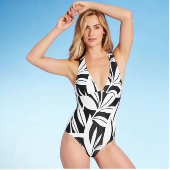 Lace-Up Back Banana Tree Classic One Piece Size L - Picture 1 of 4
